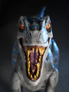 Raptor Display velociraptor blue static Dinosaur prop front head view