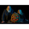 Ed and Marsha Edmunds with Jack Attack, a spooky pumpkin Frightronic for Halloween decorating
