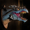 Dragon Legend wall hanging blue dragon bust. Fantasy dragon sculpture for mounting on the wall.