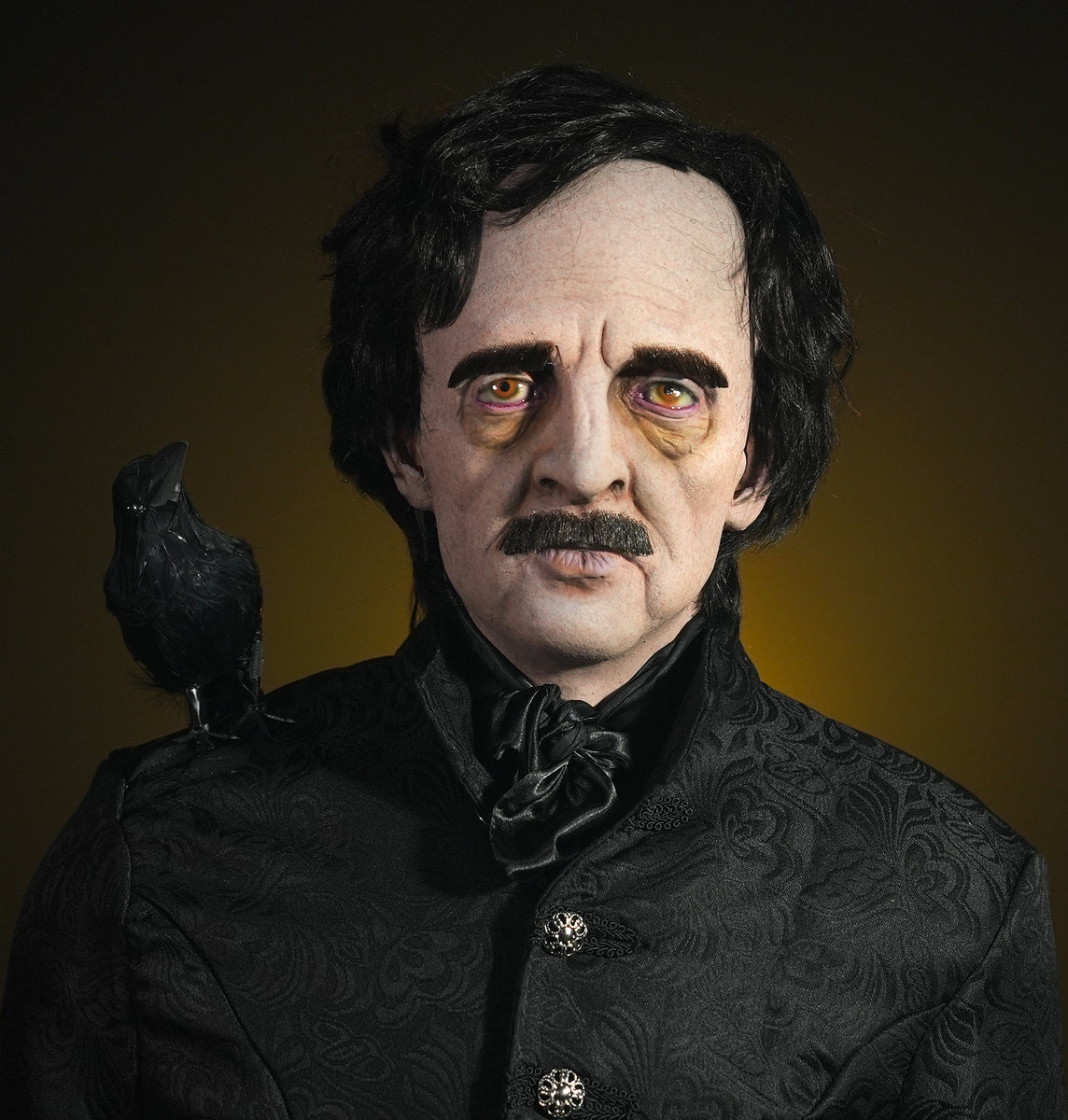 Edgar Allan Poe Standing Prop Display with Raven | Life Sized for