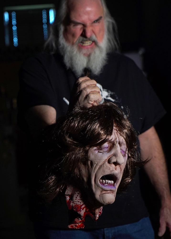 Fresh Beheaded Severed Head Puppet Prop for Halloween Costumes