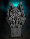 Gargoyle animatronic with wings down looks impressive and scary