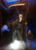 Grim Death animatronic Halloween grim reaper prop with Marsha Taub Edmunds of Distortions Unlimited