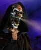 Halloween animatronic called Grim Death sprays air from it skeleton face