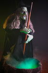 Witches Brew is a Halloween witch prop and is all electric with animated stirring motion