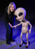 JET Alien prop standing with Marsha Taub Edmunds of Distortions Unlimited. Hand crafted in the USA