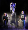 Ed and Marsha of Distortions Unlimited with Ghost Halloween animatronic