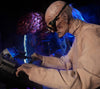 Mad Scientist animatronic prop for medical haunt scenes, Halloween, Frankensteins monster, Sci-fi horror, and more. 