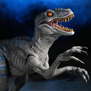 Raptor Display velociraptor blue static Dinosaur prop by Distortions Unlimited