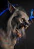 Scary werewolf prop face with sharp teeth