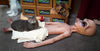Alien Prop laying on the ground used by "Boyfriend" at Distortions Unlimited as a soft cat bed.