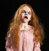 Creepy Cathy animated Halloween prop face with red hair