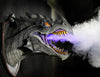 Mounted Dragon Legends blowing smoke by Distortions black dragon display bust