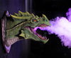 Dragon Legends green dragon wall art bust blowing smoke. Dragon head can be mounted on wall for display.