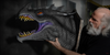 Holding a Dragon head prop by Distortions Unlimited