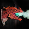 Dragon Legends red dragon display sculpture mounted on wall blowing smoke