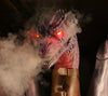 Dragon Animatronic with glowing eyes and fog for Halloween, haunts and theme parks.