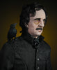 Edgar Allan Poe Horror prop with raven on shoulder for Halloween display