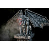 amazing animatronic gargoyle Halloween display with moving wings, glowing eyes and fog