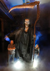 Grim Death animatronic with Ed and Marsha of Distortions Unlimited. This is a giant grim reaper Halloween animated prop