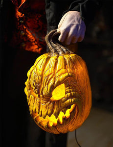 Headless Horseman Halloween Prop Holding Glowing Pumpkin Head in Hand ...