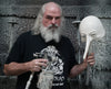 Ed Edmunds of Distortions Unlimited paints a Liar Mask. These masks are often used "stock" or are converted to Slipknot variations of the Liar masks.