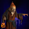 Pumpkin Witch Halloween prop with blue background