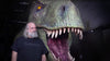 Ed Edmunds with giant T-rex dinosaur display