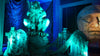 Wicked Wolf animatronic displayed in blue light at Distortions Unlimited Monster World in Denver.