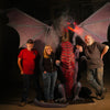 Winged Dragon animatronic prop with Distortions Unlimited crew