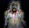  scary abominable snowman animatronic prop with bloody mouth and big teeth