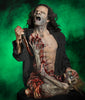 Zombie Killer animatronic features and man with moving arm and knife killing zombie